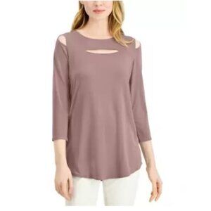 Alfani Front-Cutout Cold-Shoulder Top